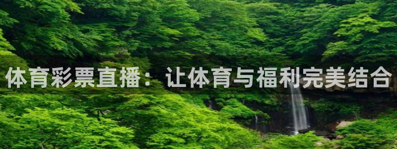 体育彩票直播：让体育与福利完美结合